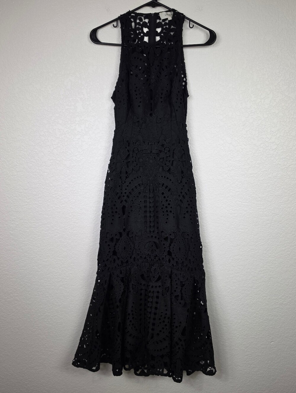 $750 Lover Harmony Cut Out Black Goth Size 2 Midi Dress